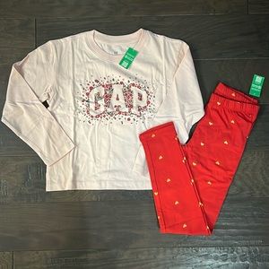Gap Girls Valentine 2 Piece Set! Long Sleeve Tee + Leggings